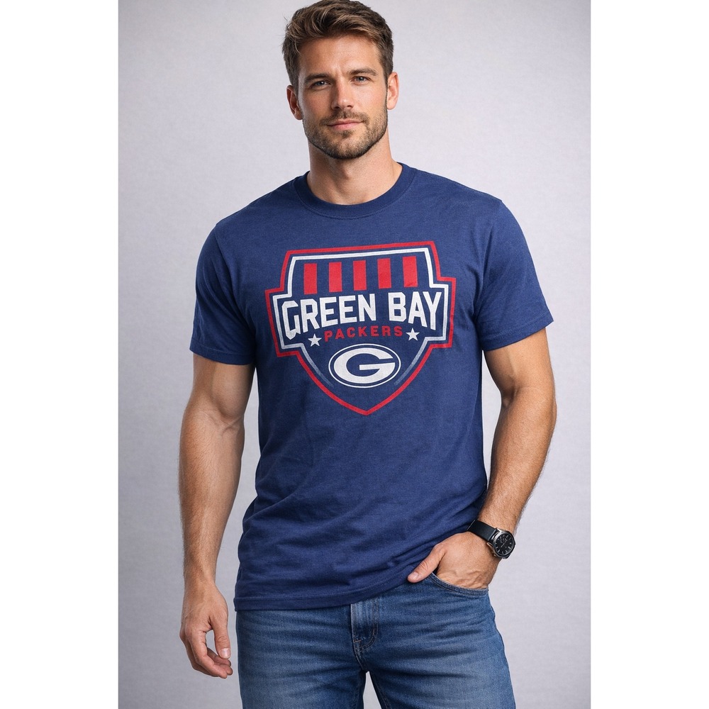 Green Bay Packers NFL‎ Team Apparel Navy Graphic T-Shirt Men's 2XL